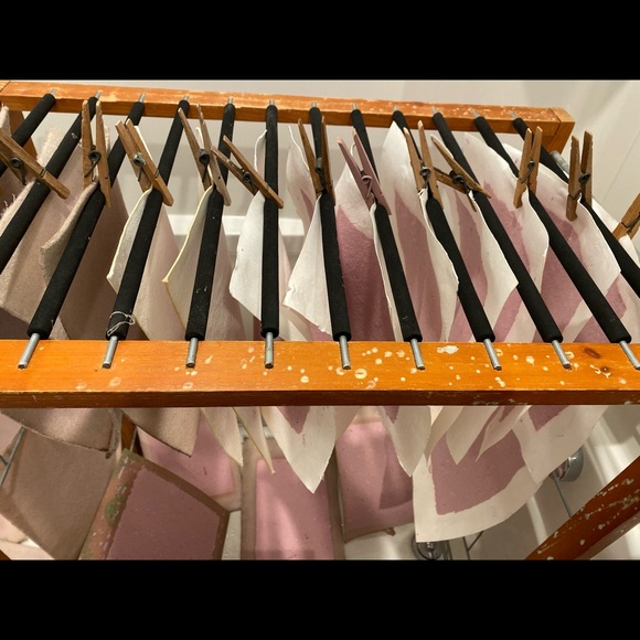 Recycled Paper Notecards Artisanal pink purple 10 + 11 envelopes - Picture 12 of 15